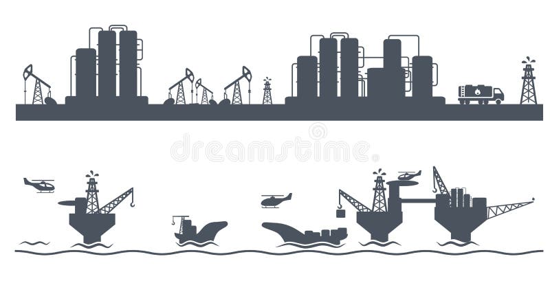 Horizontal seamless background Petroleum industry stock illustration