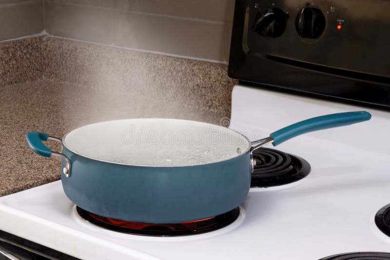 Boiling Pot of Water on Stove With Copy Space Stock Photo by ©whitestar1955  275925416