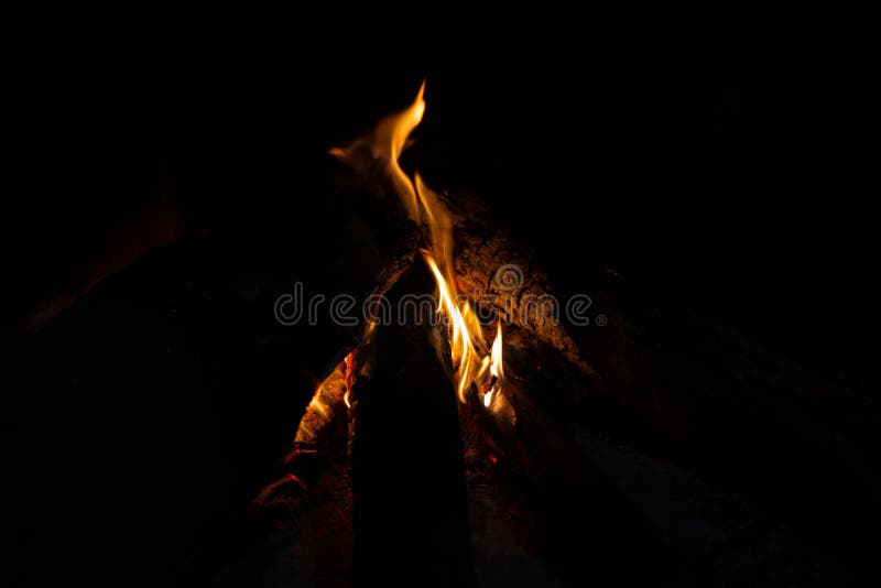 Horizontal Shot Of Campfire During Nighttime Stock Image Image Of Danger Horizontal