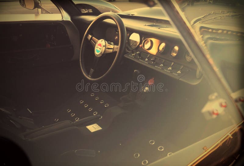 Horizontal shot of the Ford GT40 automobile salon stock photos