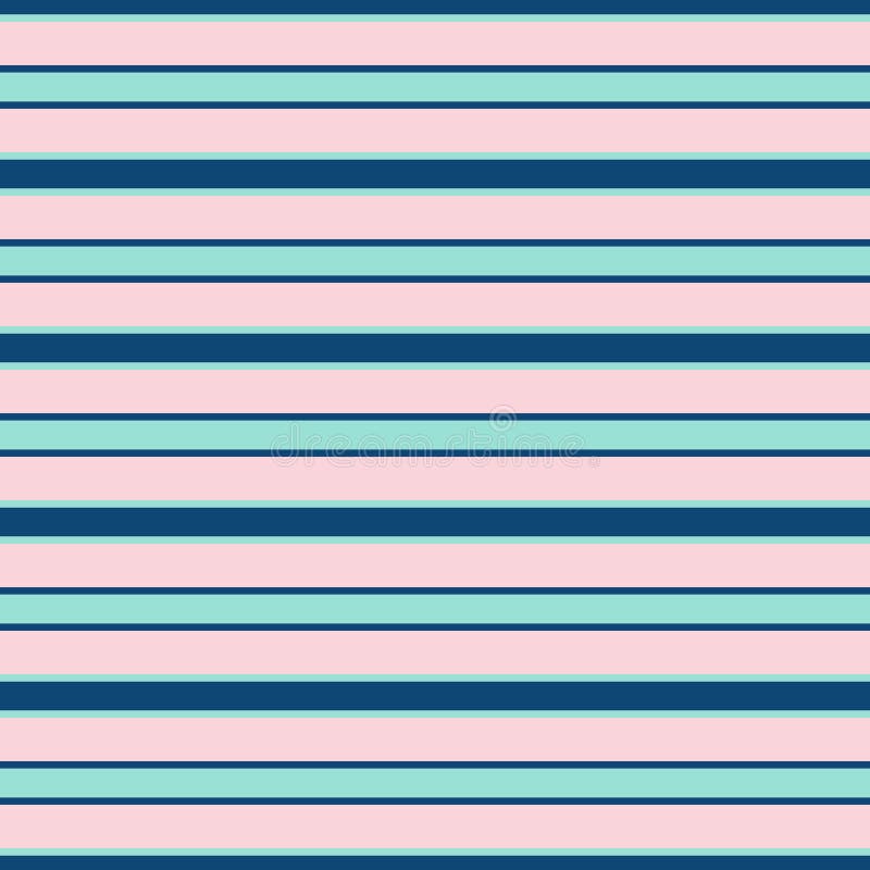 Horizontal Stripe Seamless Pattern. Trendy Colors, Pink, Navy Blue