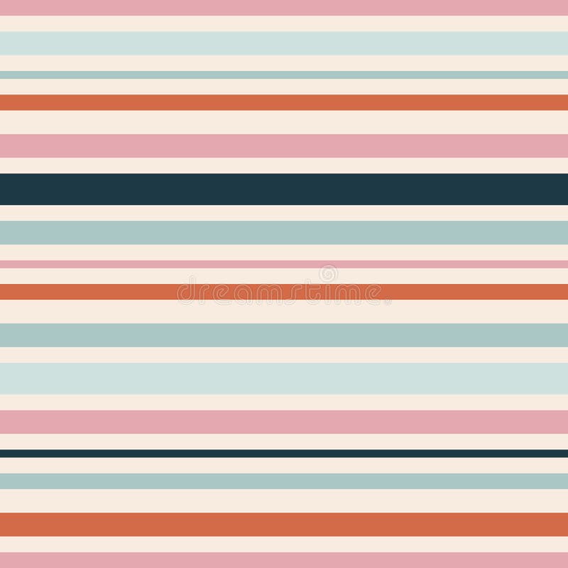 Colorful Horizontal Stripes Seamless Pattern. Simple Vector