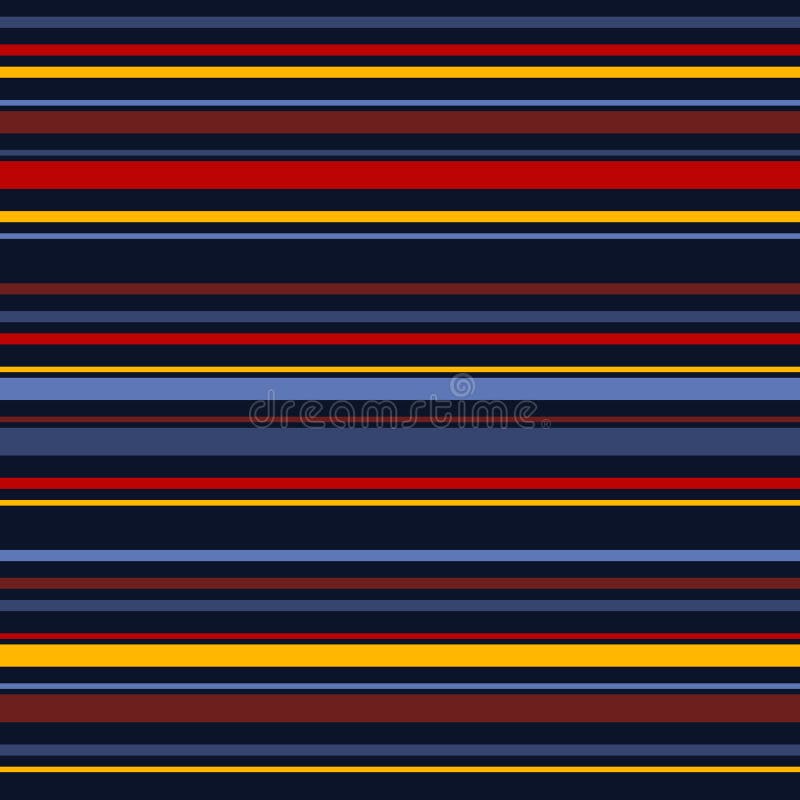 Colorful Horizontal Stripes Seamless Pattern. Simple Vector
