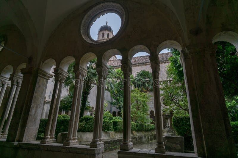 Horizontal View of the Bell Tower Through the Round Window royalty free stock image Horizontal View of the Bell Tower Through the Round Window royalty free stock image