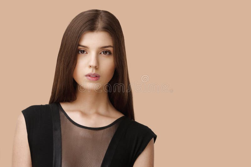 Beauty Woman Full Height with Big Lips Stock Image - Image of hair, girl:  80553473