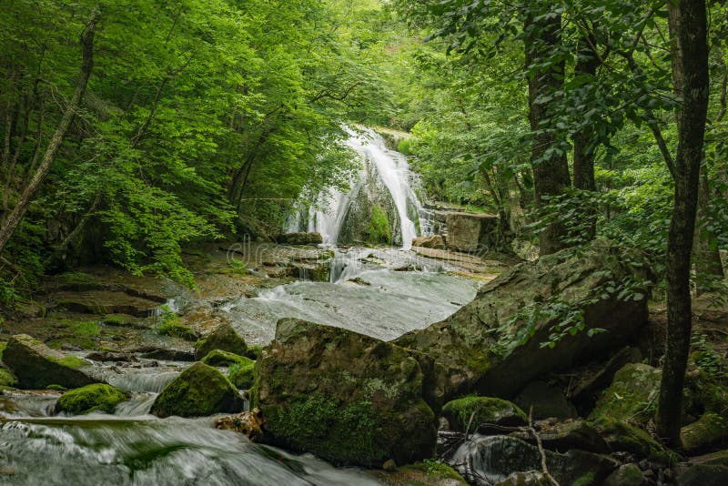 Horizontal View of Roaring Run Waterfall royalty free stock photos Horizontal View of Roaring Run Waterfall royalty free stock photos