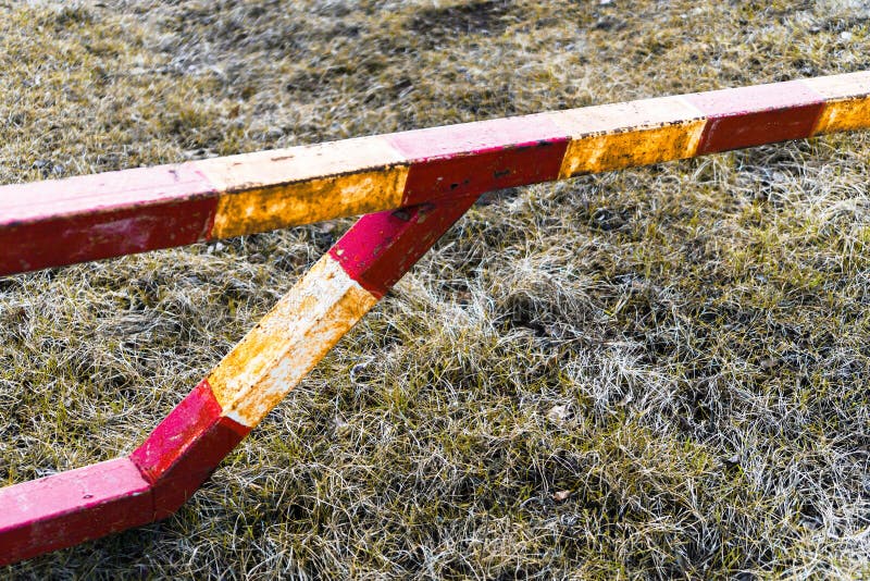 Horizontal vivid orange radiation barrier danger zone royalty free stock images Horizontal vivid orange radiation barrier danger zone royalty free stock images