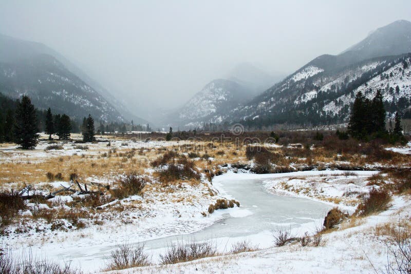 Horizontal winter Mountain view of Winter Park, Colorado.