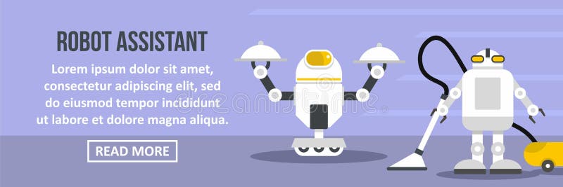 Horizontale concept van de robot het hulpbanner vector illustratie Horizontale concept van de robot het hulpbanner vector illustratie
