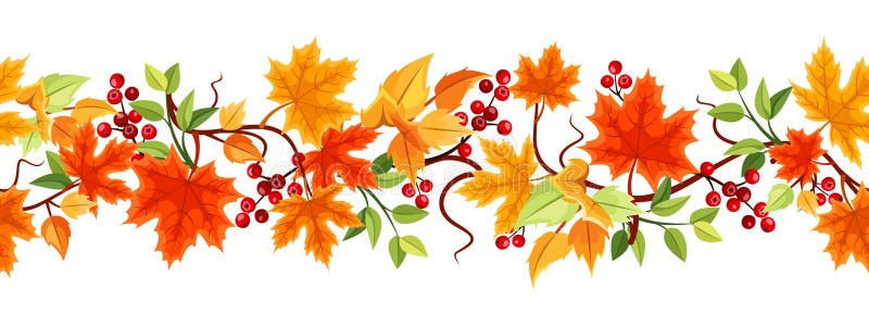 Horizontaler nahtloser Hintergrund mit Herbstlaub. lizenzfreie abbildung