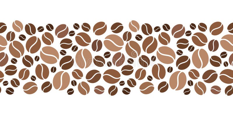 Horizontaler nahtloser Hintergrund mit Kaffeebohnen Auch im corel abgehobenen Betrag lizenzfreie abbildung