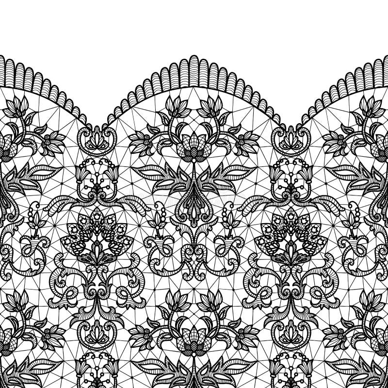 Black Seamless Lace Pattern Stock Vector - Illustration of loop