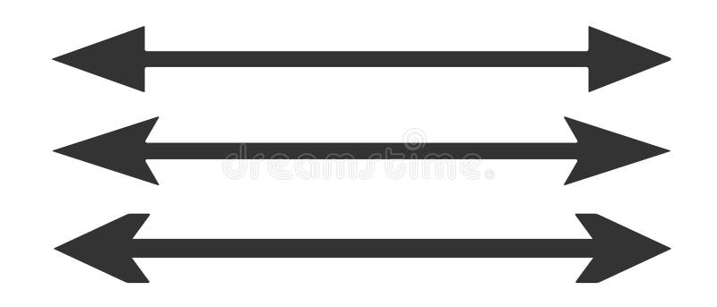 Horizontalpfeil. Doppelpfeil. Vektorsymbol. stock abbildung