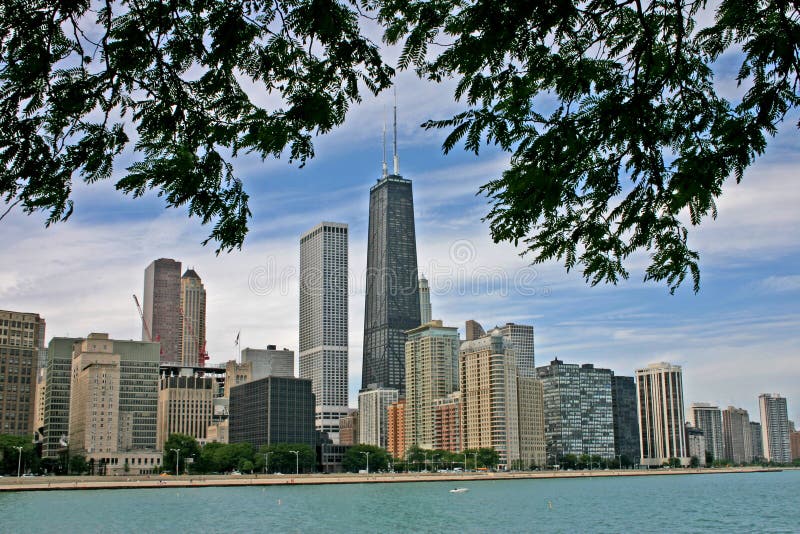 Downtown Chicago Skyline from Lake Michigan. Downtown Chicago Skyline from Lake Michigan