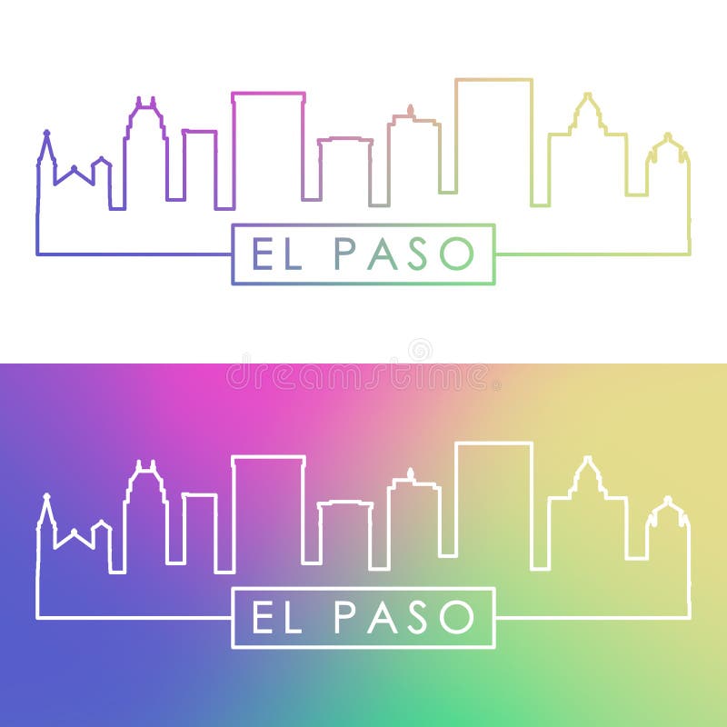 Horizonte de El Paso Estilo linear colorido