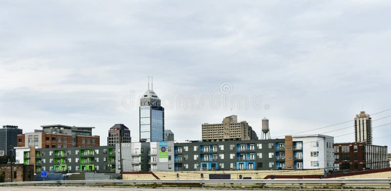 Horizonte de Indianapolis foto de archivo Horizonte de Indianapolis foto de archivo