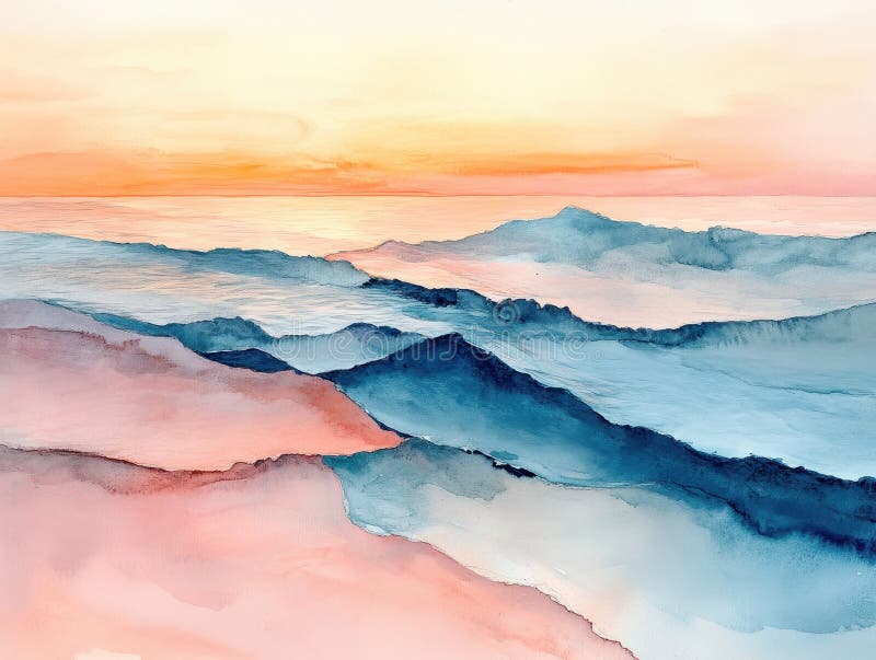 Horizonte de la puesta del sol reflejo del agua los colores del cielo brillan la calma del océano tranquilidad paz imagenes de archivo