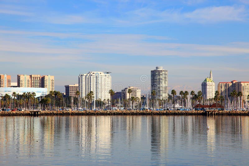 Horizonte de Long Beach, California imágenes de archivo libres de regalías Horizonte de Long Beach, California imágenes de archivo libres de regalías