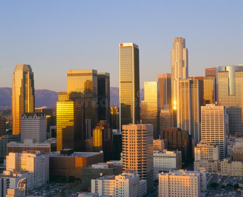 Los Angeles Skyline a Dusk, California. Los Angeles Skyline a Dusk, California