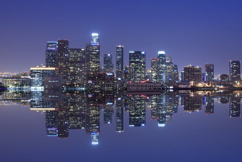 Los Angeles skyline and reflection. Los Angeles skyline and reflection