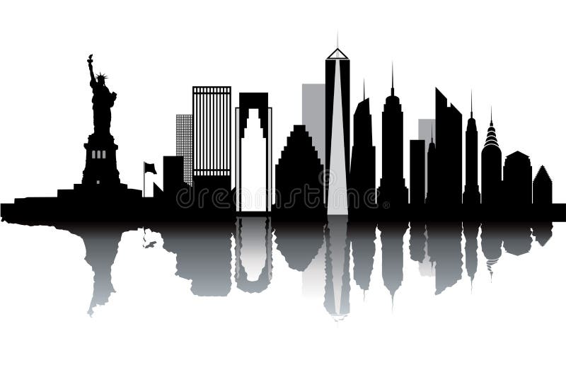 Horizonte de Nueva York stock de ilustración Horizonte de Nueva York stock de ilustración