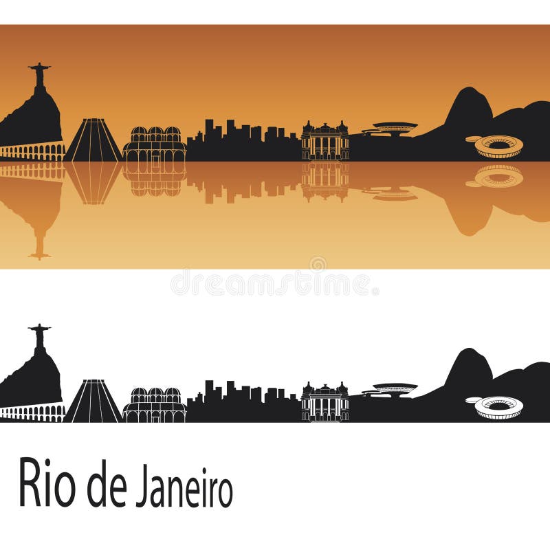 Horizonte de Rio de Janeiro stock de ilustración Horizonte de Rio de Janeiro stock de ilustración