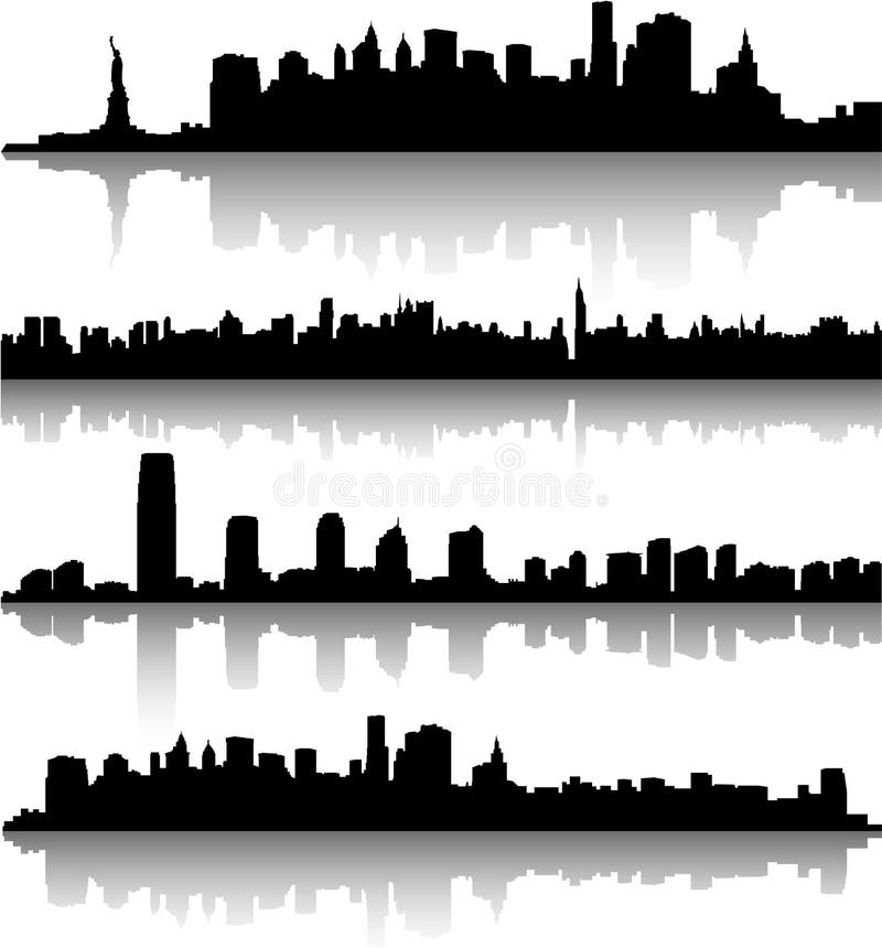 Horizontes de New York City ilustración del vector Horizontes de New York City ilustración del vector