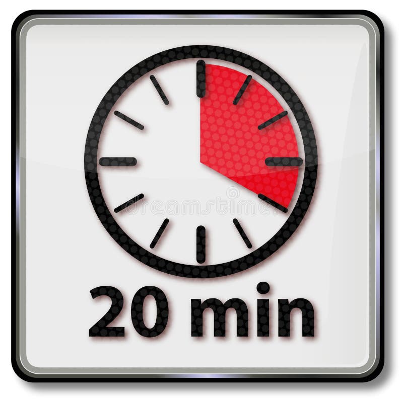Set Timer For 20 Minutes / Timer With 20 (twenty) Minutes Stock Vector