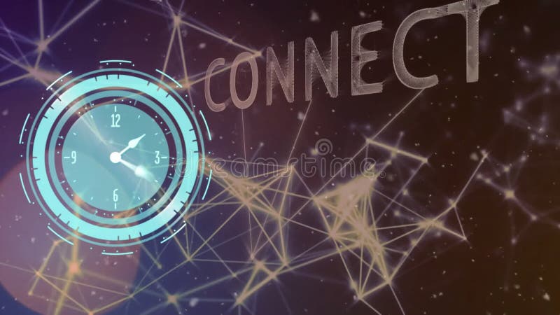 Horloge l'animation sur les connexions réseau avec le texte CONNECT illustration libre de droits