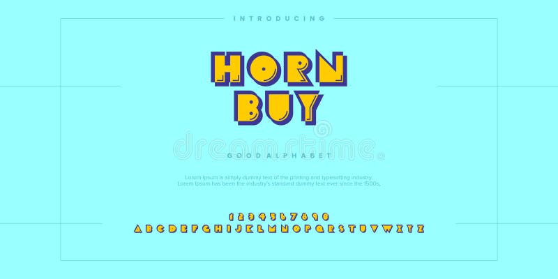 Horn Buy Abstract minimal modern alphabet fonts vector illustration vector illustration