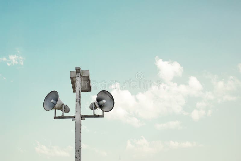 Paging horn speaker installed in a large Stockton warehouse