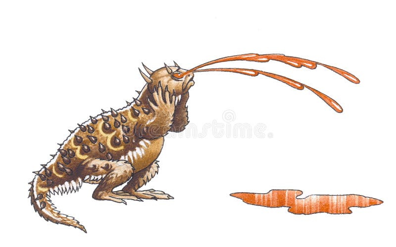 Horned lizard stock illustration. Illustration of drawing 15563311