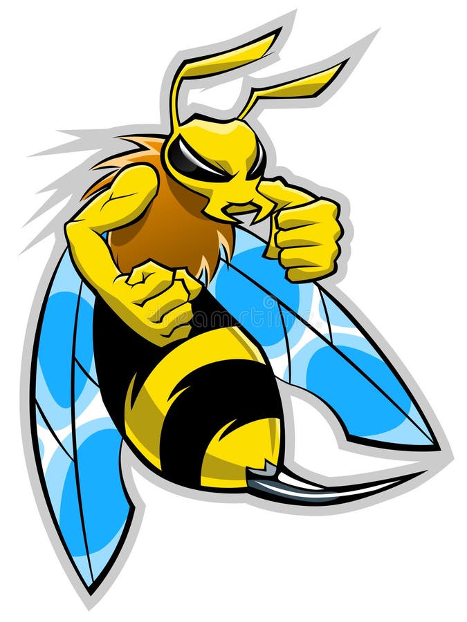 Hornet mascot stock vector. Illustration of flying, hornet - 45121983