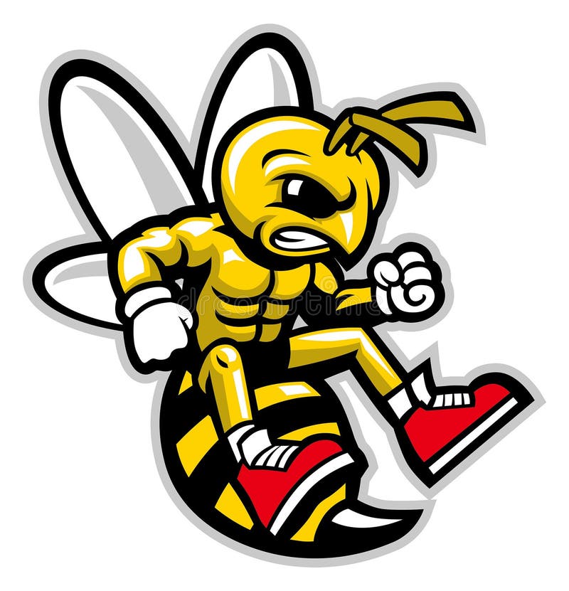 Hornet mascot stock vector. Illustration of cartoon, high - 46367646