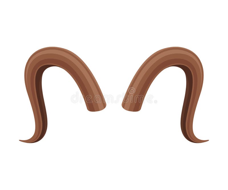 Horns in the Form of a Loop Pointing Down. Vector Illustration on White