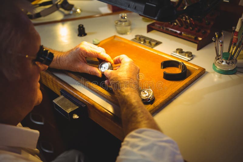 Horologist Repairing a Watch Stock Photo Image of precision, accurate