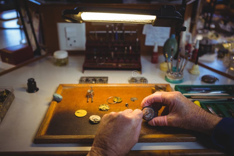 Horologist Repairing a Watch Stock Image Image of separated