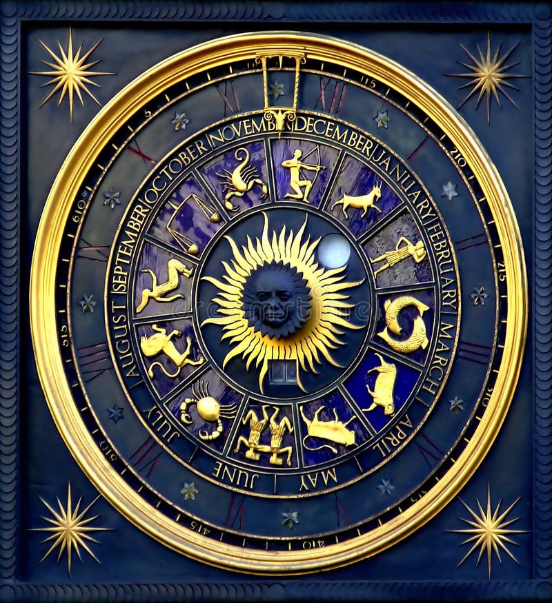 Horoscope clock stock image. Image of fortune, horoscope 629805