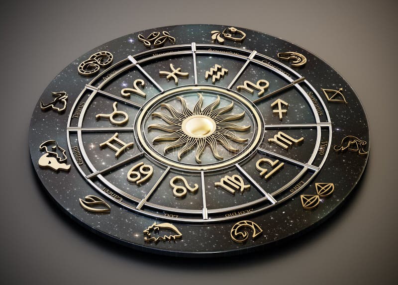 The Horoscope Wheel with Zodiac Signs and Constellations of the Zodiac ...