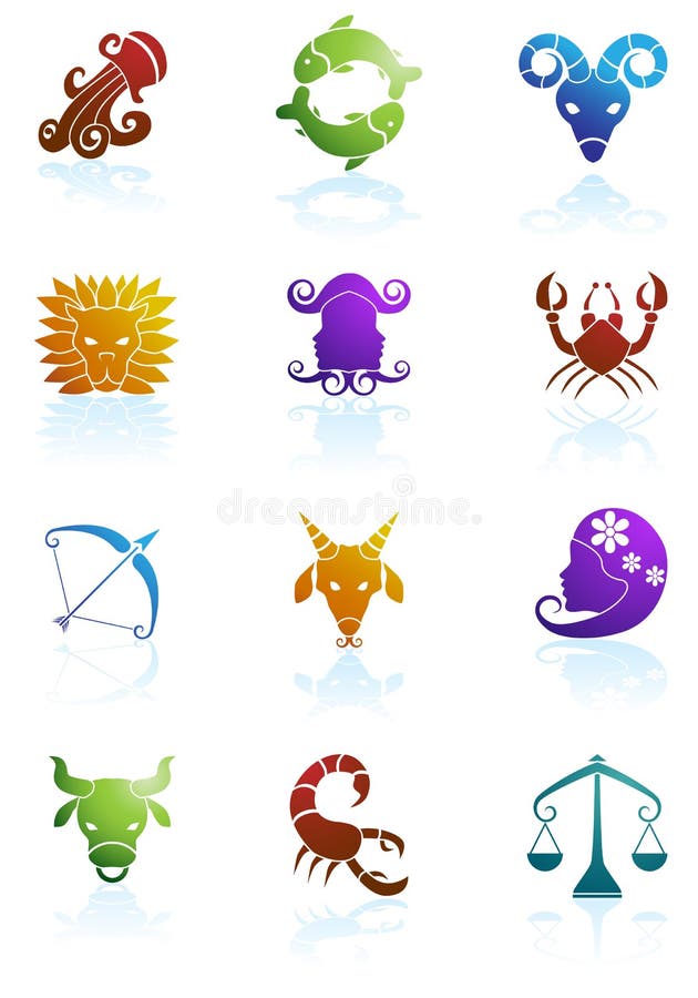 horoskopsymbolszodiac stock illustrationer horoskopsymbolszodiac stock illustrationer