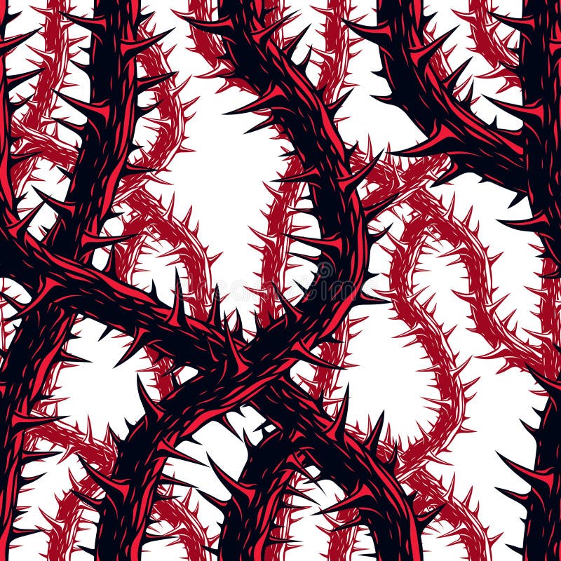 Horror Art Style Horrible Seamless Pattern, Vector Background. B Stock ...