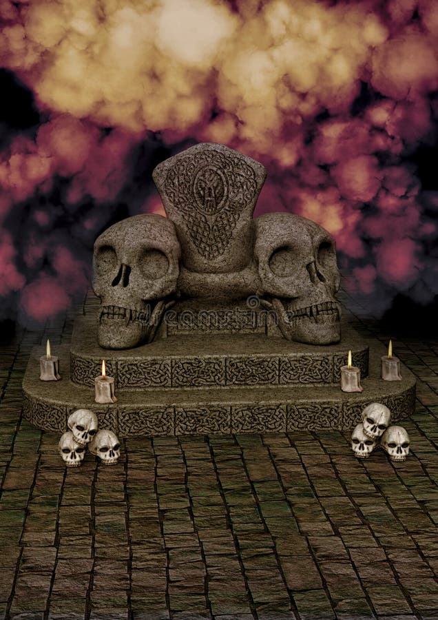 Horror czaszki tron royalty ilustracja Horror czaszki tron royalty ilustracja