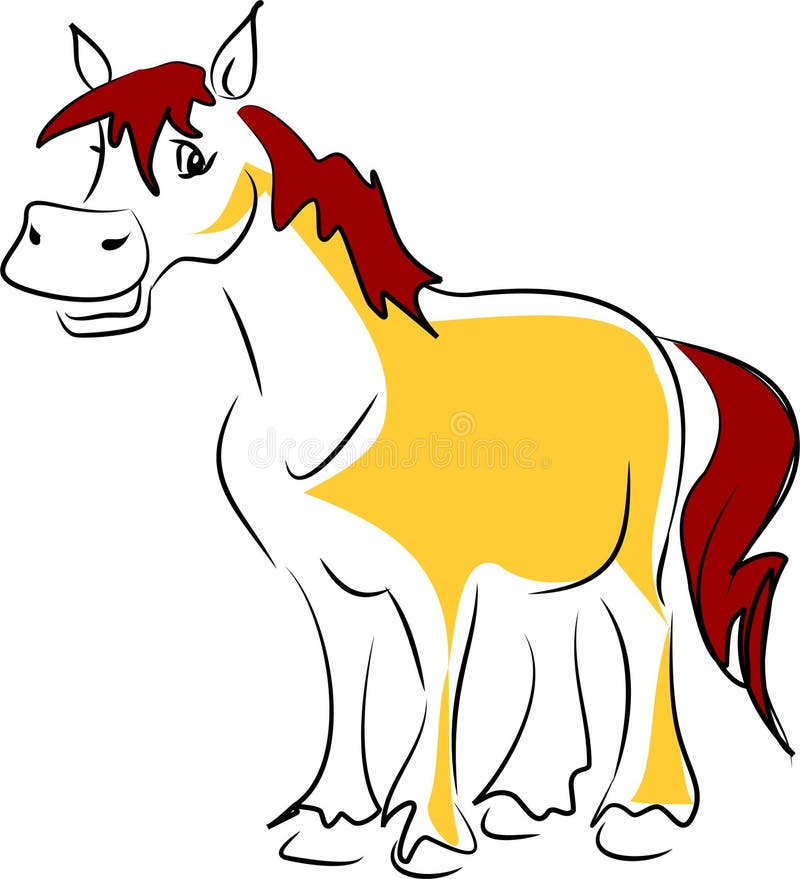 Horse Pinto stock vector. Illustration of mammal, mane - 6591007
