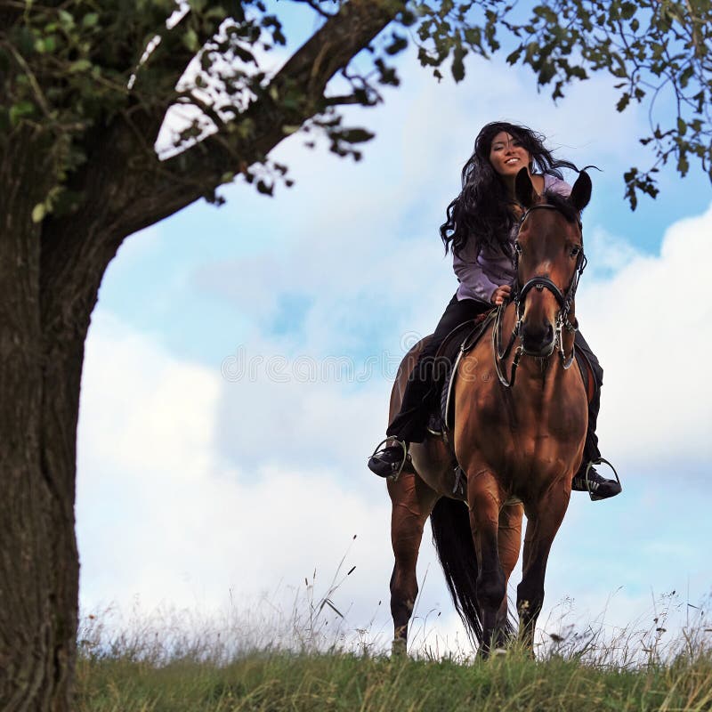 On a horse