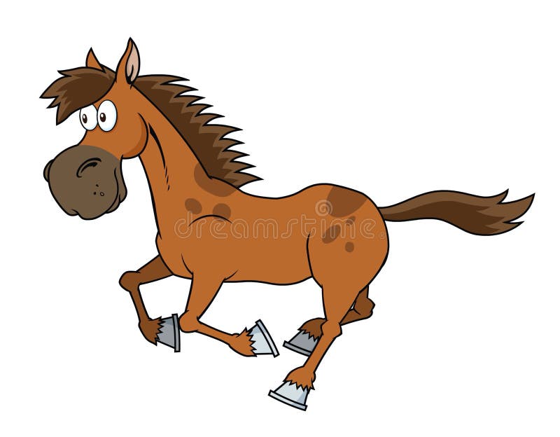Horse Cartoon Character Running Stock Illustration - Illustration of cartoon,  galloping: 192658483