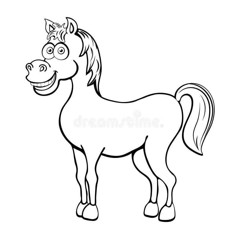 Horse Cartoon Outline Drawing, Coloring, Sketch, Silhouette, Vector Black and White Line Illustration. Funny Cute Painted Animal I Stock Vector - Illustration of graphic, animal: 121143858 Horse Cartoon Outline Drawing, Coloring, Sketch, Silhouette, Vector Black and White Line Illustration. Funny Cute Painted Animal I Stock Vector - Illustration of graphic, animal: 121143858