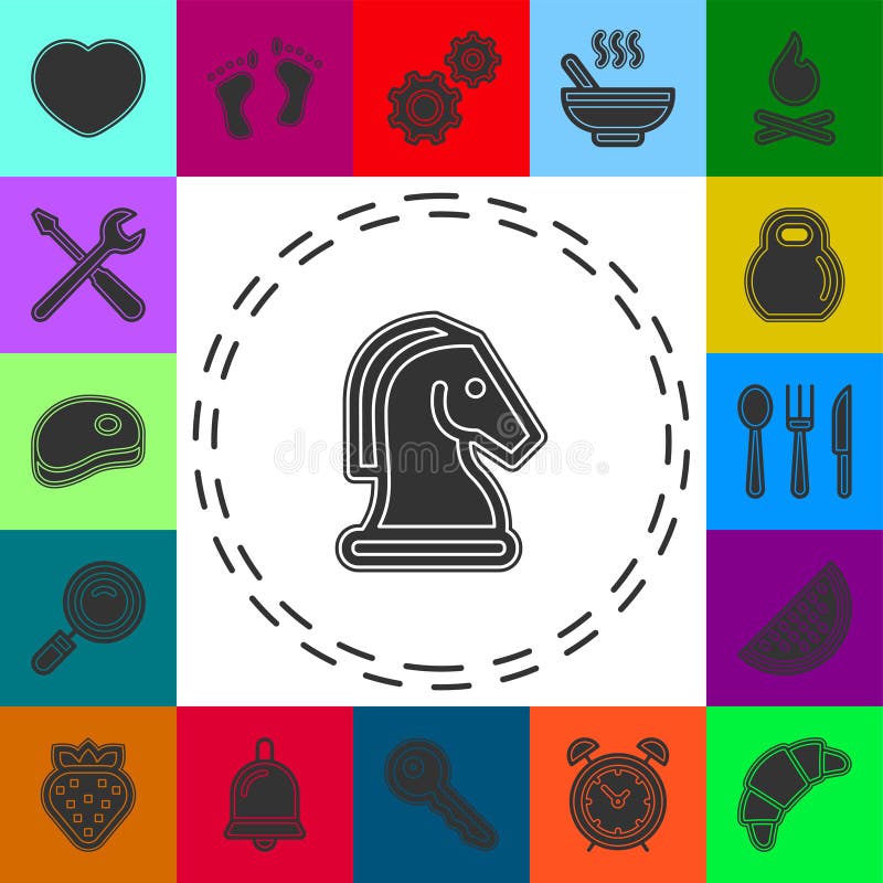 Horse Chess Vector Icon. Chess Game Horse Illustration Game, Strategy