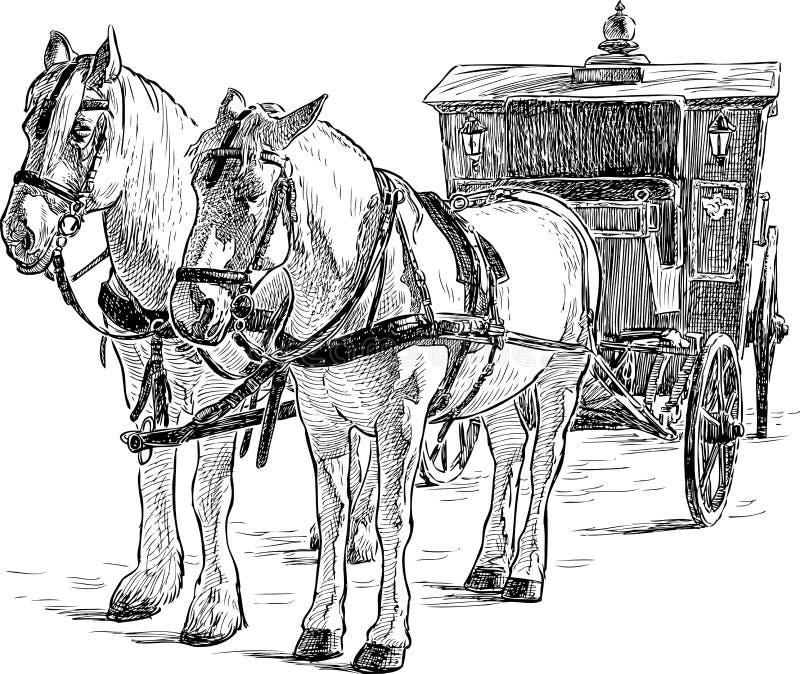 Horse drawn carriage stock vector. Illustration of chariot - 63568109 Horse drawn carriage stock vector. Illustration of chariot - 63568109