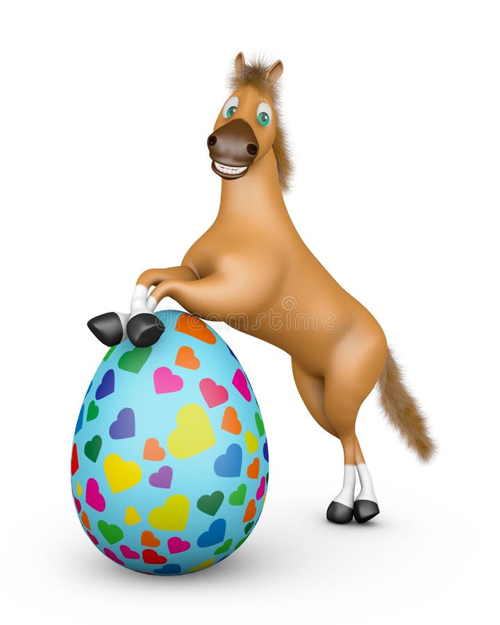 Horse and Easter egg stock illustration. Illustration of love 85769992