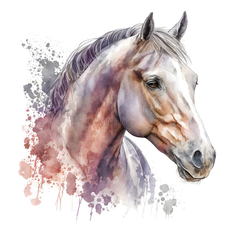 Watercolor Horse Realistic T-shirt Design Vector Download